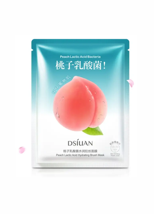 Тканинна маска на основі екстракту персика dsiuan peach lactic acid hydrating brush mask1 фото