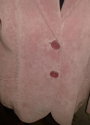 Стильна рожева курточка замша р40 fiisser city sport4 фото
