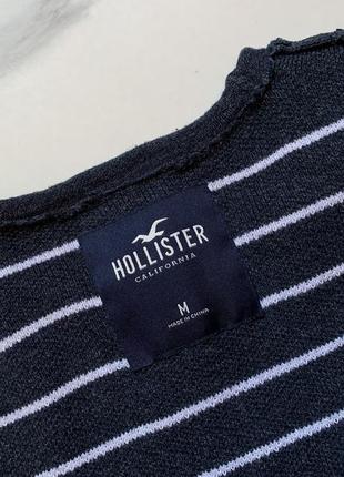 Хлопковая вязаная удлиненная футболка holister6 фото