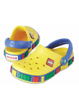 Сабо crocs lego kids clog кроксы лего детские желтые 12080 yellow