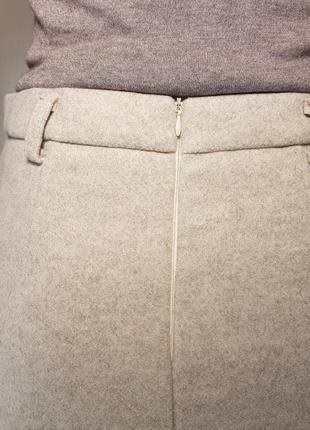 Мини юбка бежевая на подкладке (китай)8 фото
