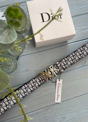 Ремень женский кожаный чёрный в стиле dior / ремінь пасок шкіра