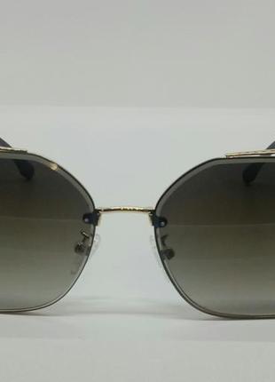 Christian dior очки женские солнцезащитные коричневые в золотом металле2 фото
