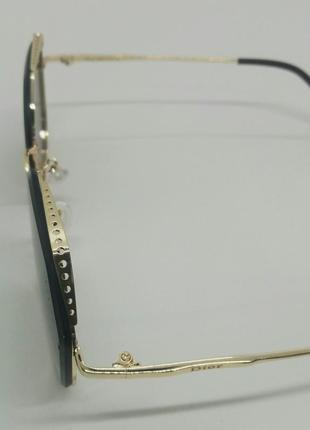 Christian dior очки женские солнцезащитные коричневые в золотом металле10 фото