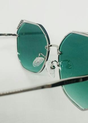 Christian dior очки женские солнцезащитные бирюзовый градиент в металле7 фото