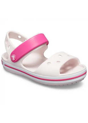 Crocs crocband sandal kids детские сандалии крокс светло розовые 12856-485 barely pink2 фото