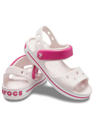 Crocs crocband sandal kids детские сандалии крокс светло розовые 12856-485 barely pink