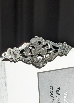 Антикварная серебряная брошь 1911 год англия брошка старинная серебро эдвардианская викторианская1 фото
