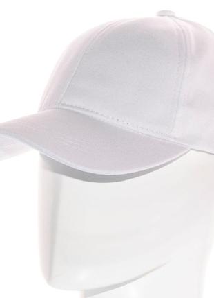 Весенняя белая мужская женская кепка бейсболка однотонная полностью белая1 фото