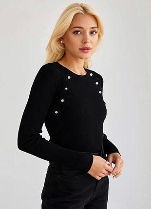 Чорна кофта  в рубчик 2