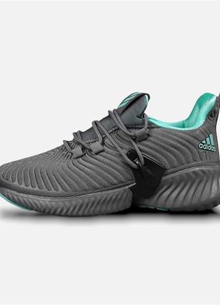 Женские кроссовки adidas alphabounce (серые с мятным) #адидас4 фото