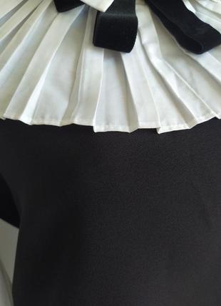 Контрастная блуза с отложным воротником, zara.7 фото