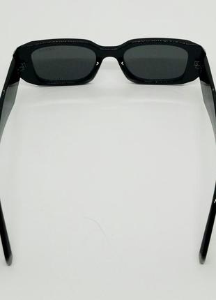 Оски в стиле prada стильные женские солнцезащитные очки черные глянец4 фото
