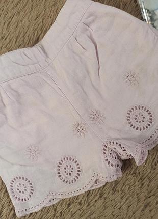 Классные летние шорты на девочку хлопок+лен 2