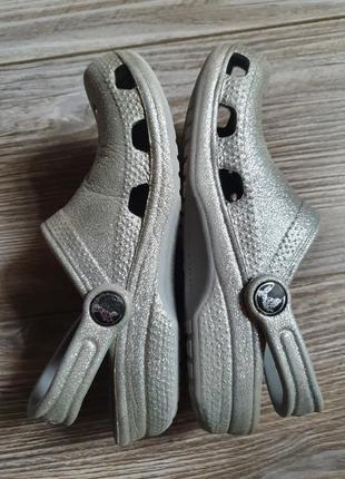 Кроксы сабо серебристые crocs ор-л с12-13р 30-31р2 фото