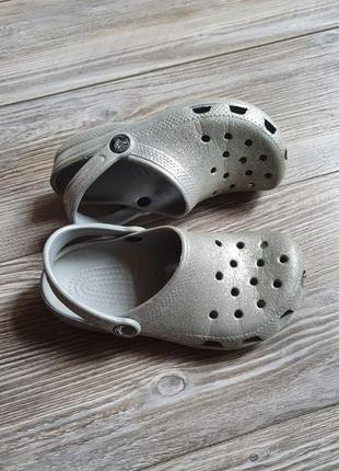 Кроксы сабо серебристые crocs ор-л с12-13р 30-31р