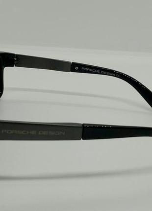 Porsche design очки мужские солнцезащитные поляризированные черные с серыми вставками3 фото