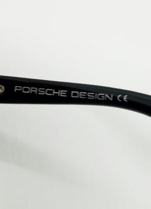Porsche design очки мужские солнцезащитные поляризированные черные с серыми вставками5 фото
