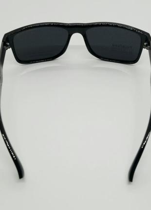 Porsche design очки мужские солнцезащитные поляризированные черные с серыми вставками4 фото