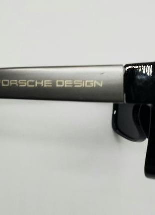 Porsche design очки мужские солнцезащитные поляризированные черные с серыми вставками7 фото