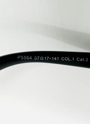 Porsche design очки мужские солнцезащитные поляризированные черные с серыми вставками6 фото