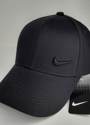 Кепка бейсболка чорна чорна з логотипом nike найк