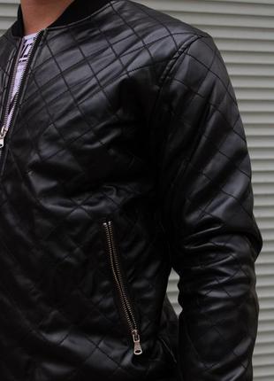 🥼 чоловіча куртка-бомбер ромбик демисезон6 фото