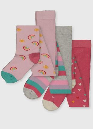 Колготи дитячі в сердечка і веселки tu 2-3 роки