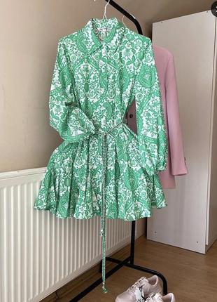 Сукня сорочка пишна сукня з квітковим принтом zara оригінал