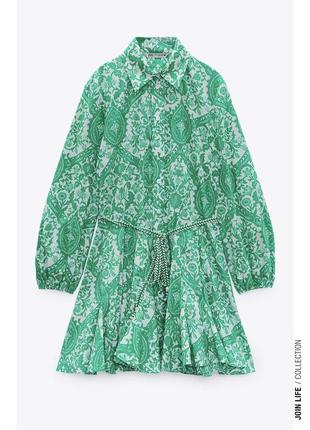 Сукня сорочка пишна сукня з квітковим принтом zara оригінал