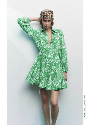 Сукня сорочка пишна сукня з квітковим принтом zara оригінал