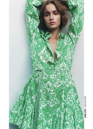 Сукня сорочка пишна сукня з квітковим принтом zara оригінал