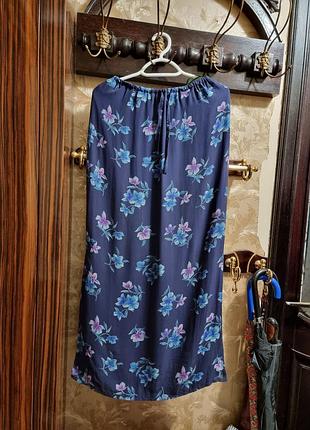 100% шелк макси юбка laura ashley 8 silk шовк