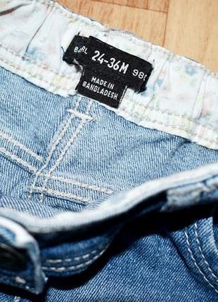 Denimco стильні джинсові шорти з підворотами та вишивкою 24-36 міс.5 фото