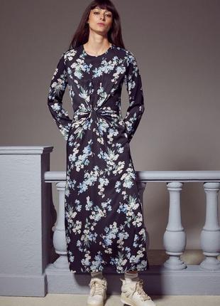 Квіткова сукня h&m із вузлом м/l