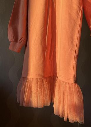 Розовое платье с фатиновой юбкой3 фото