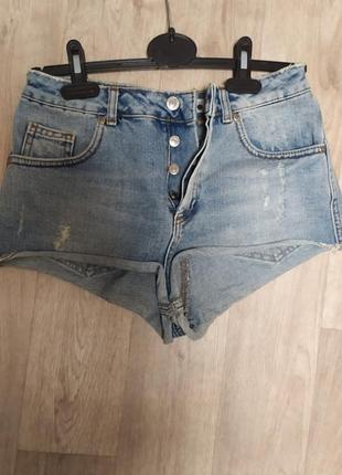 Акция распродажа джинсовые шорты мото topshop мини с завышенной талией4 фото