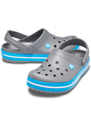 Сабо crocs crocband clog крокси сірі з синім 11016-07w-m10/w12 charcoal/ocean