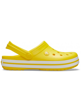 Женские сабо crocs crocband clog кроксы лимонные с белым 11016-7b0 lemon/white3 фото