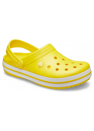 Женские сабо crocs crocband clog кроксы лимонные с белым 11016-7b0 lemon/white2 фото