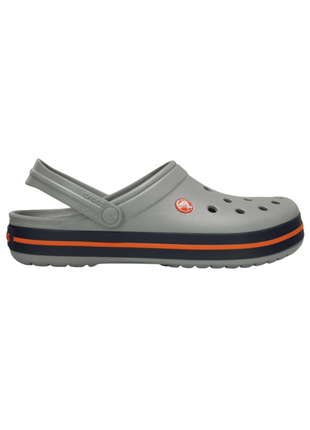 Жіночі сабо crocs crocband крокси сірі 11016-01ulight grey/navy3 фото