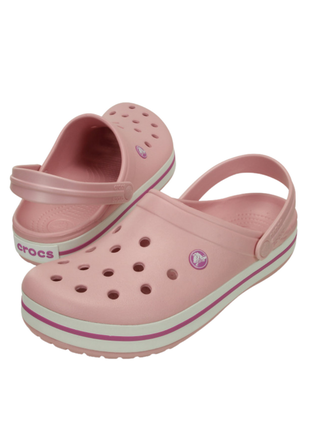 Жіночі сабо crocs crocband clog крокси рожеві 11016-6mb pearl