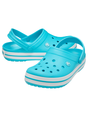 Женские сабо crocs crocband кроксы голубые 11016 pool