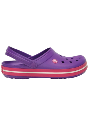 Женские сабо crocs crocband clog кроксы фиолетовые с красным 11016 purple/candy/pink3 фото