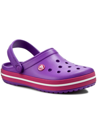 Женские сабо crocs crocband clog кроксы фиолетовые с красным 11016 purple/candy/pink2 фото