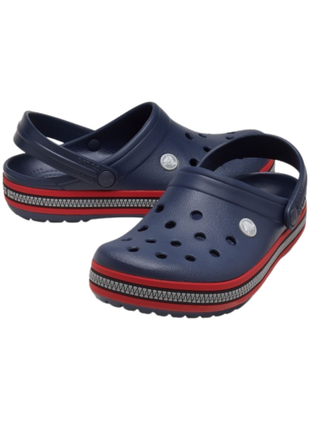 Сабо crocs crocband clog кроксы темно-синие 206594-0gv zipper bang navy1 фото