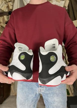 Кросівки nike air jordan 13 retro white black5 фото