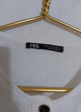 Льняная(100%-лен) блуза, рубашка оверсайз обьемный рукав этно, бохо стиль zara9 фото