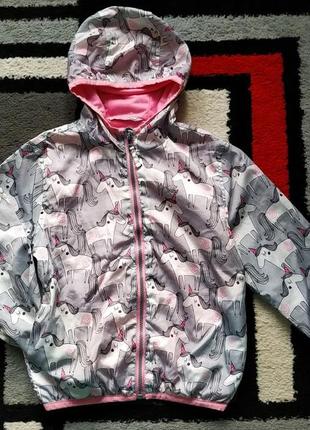 Стильна куртка,вітровка в єдинороги для дівчинки 6-7 років.1 фото