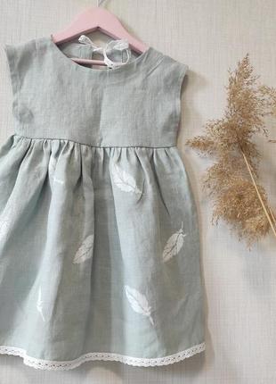 Лляна сукня дитяча. льняное платье для девочки, детское летнее платье2 фото